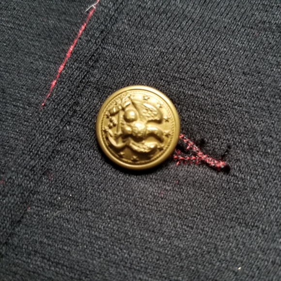 Denim & Supply Ralph Lauren Navy Military Jacket Red Velvet Gold Buttons - Picture 6 of 10